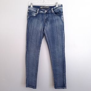 UWD Blue Animal Print Pocket Skinny Jeans